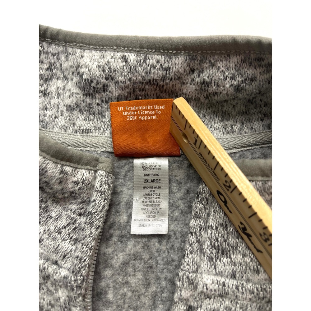 We Are Texas UT Austin Longhorns Fleece Jacket Womens 2XL Gray Full Zip Sweater - Picture 4 of 8